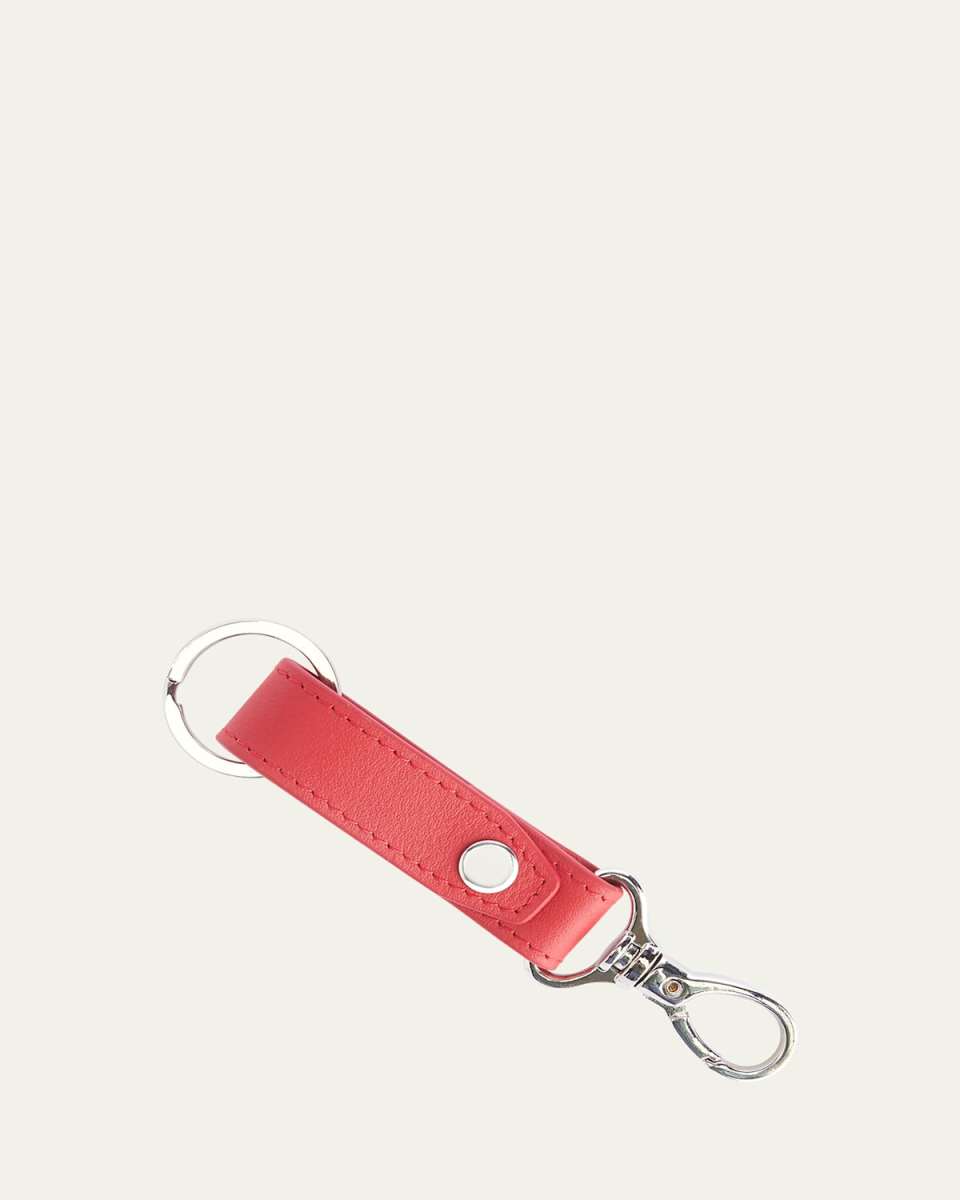 Monogrammed Leather Valet Key Chain